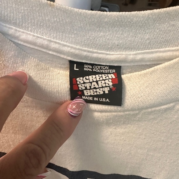 Dallas Cowboys Vintage single stitch White T shirt with Black Graphic - Picture 2 of 5